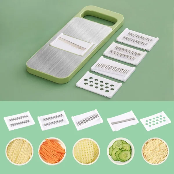 7-in-1 Stainless Steel Kitchen Chopper with Hand Guard